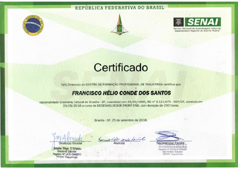 Certificado de Formação